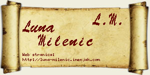 Luna Milenić vizit kartica